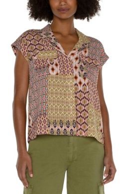 dolman camp shirt w/ hidden placket