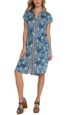 Collared Button front dress w/ belt