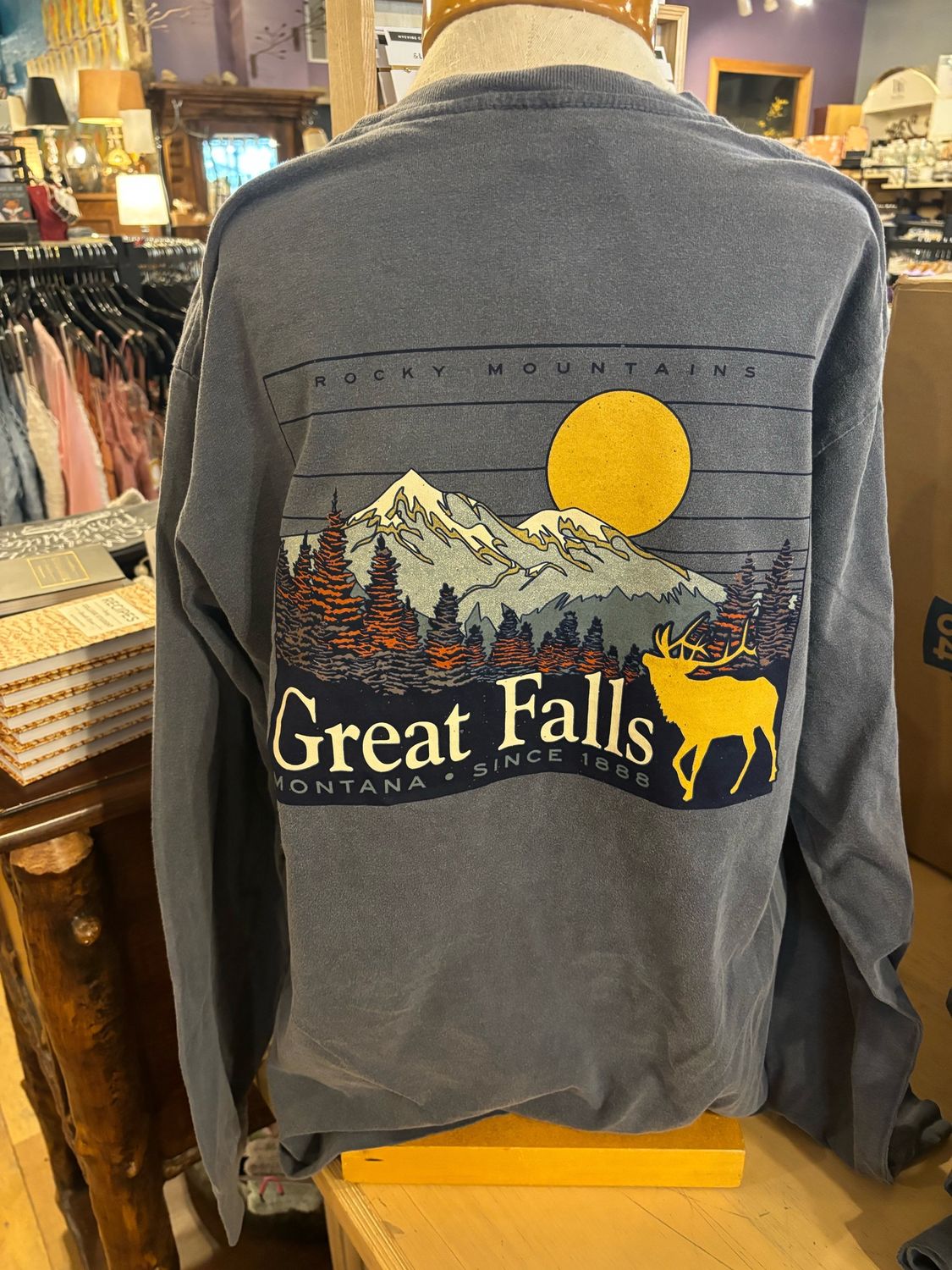 Rocky Mountains Elk Long Sleeve Tee