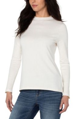 Mock Neck Rolled Hem L/S Sweater