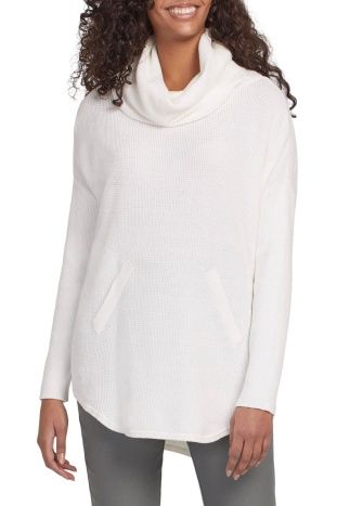 COWL NECK SWEATER WITH FRONT POCKET DETAIL