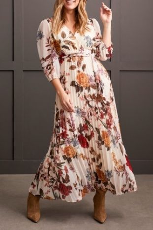 3/4 SLV V NECK DRESS