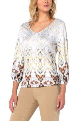 Twist Back 3/4 Sleeve Top