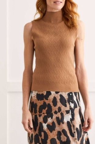 Sleeveless Mock Neck Sweater