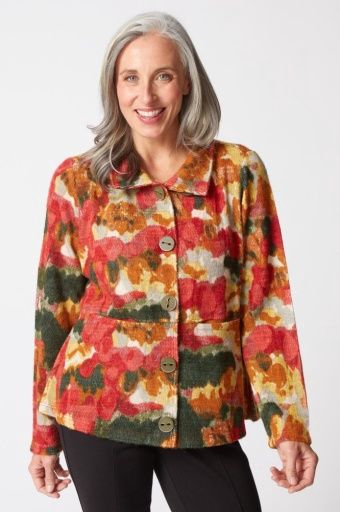 ASPEN KNIT BRUSHSTROKES HIGHLAND JACKET F25H, Size: XS