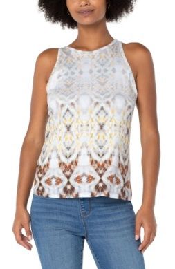 Printed Halter Knit Tank