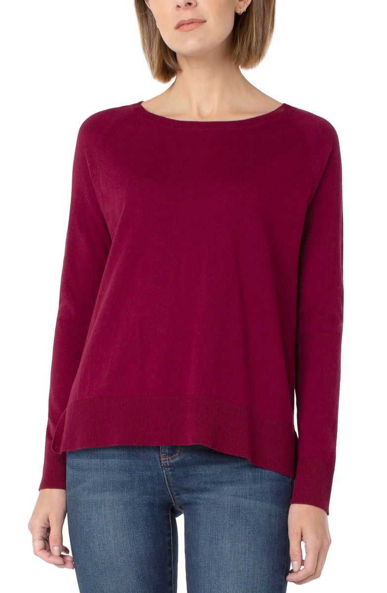 RAGLAN SWEATER WITH SIDE SLITS