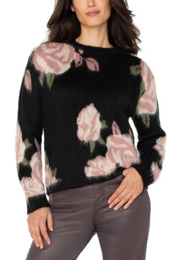 long slv crew neck dropped shoulder sweater, Size: XS
