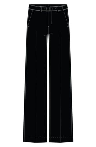 kelsey wide leg trouser w/ belt, Size: 2