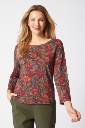 COZY RIB PAISLEY EVERYDAY TEE F25H, Size: XS