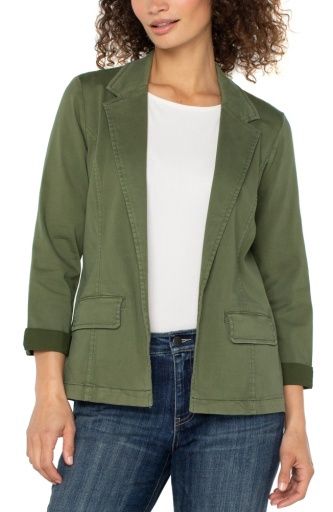 Fitted Solid Blazer, Colour: Forest Shade, Size: XS