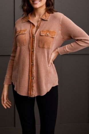 COTTON BUTTON-UP SHACKET