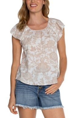 Flutter Sleeve Woven Gauze Top