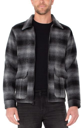 Men's Zip Jacket, Color: Black/Grey Multi, Size: S