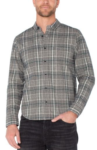 Men's Button Up Shirt, Color: Teal Multi, Size: M