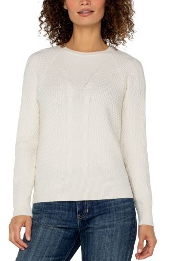 long slv crew neck raglan sweater, Colour: alabaster, Size: XS