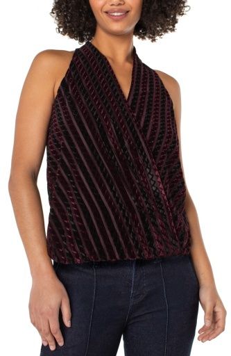 sleeveless crossover knit top, Size: XS