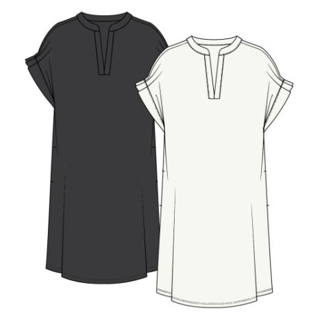 Shift Knit Dress W/ Slv Detail