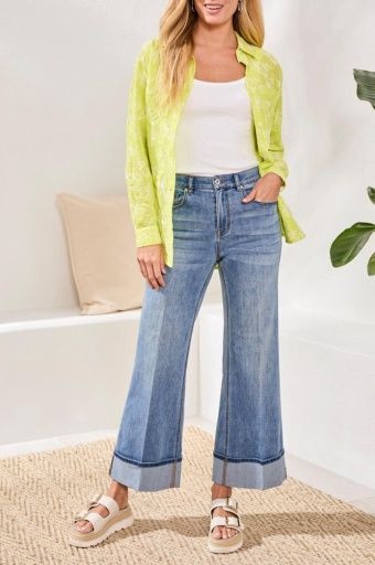 Brooke Palazzo Jeans W/ Cuffs