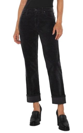 corduroy marley girlfriend cuffed 27"/30" ins, Colour: charcoal slate, Size: 0