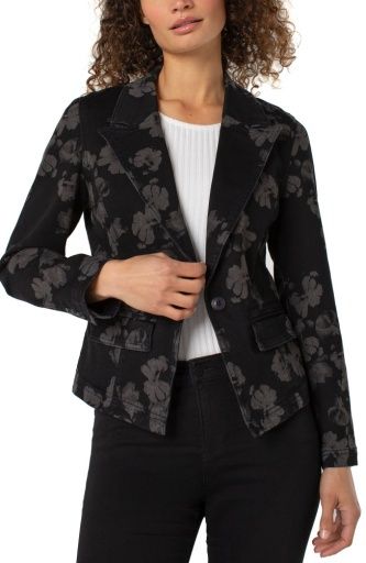 notch collar one button blazer, Size: XS