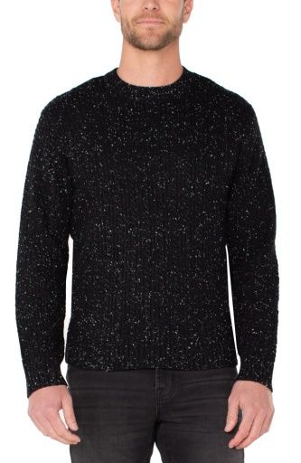Men's L/S Crew Neck Sweater, Color: Black, Size: S