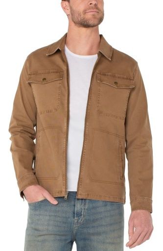 Men's Zip Up Jacket, Colour: chestnut, Size: XXL