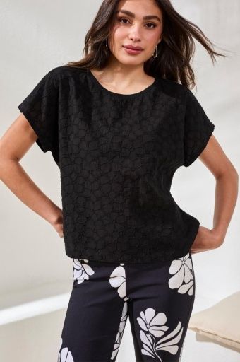 Cap Sleeve Crew Neck Top