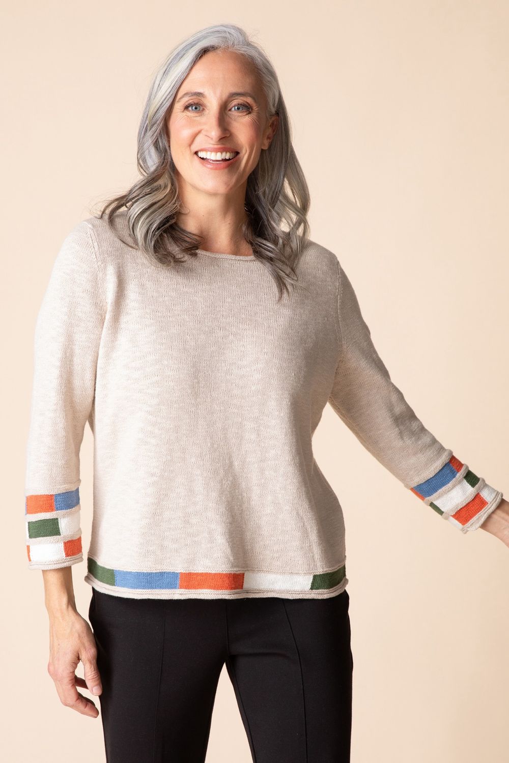 Autumn Cotton Mosaic Sweater