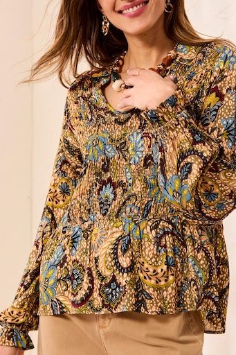 L/S Blouse W/ Smocking