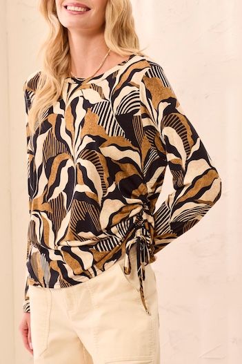 L/S Crew Top W/ Side Ruching