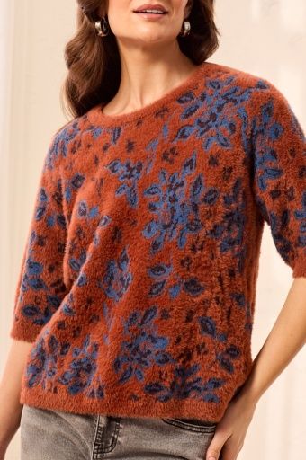 ELBOW SLV CREW NECK SWEATER
