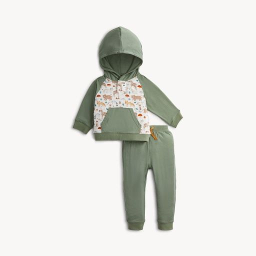 WONDERFUL WILDLIFE MODAL L/S HOODIE W JOGGER, Size: 3-6M