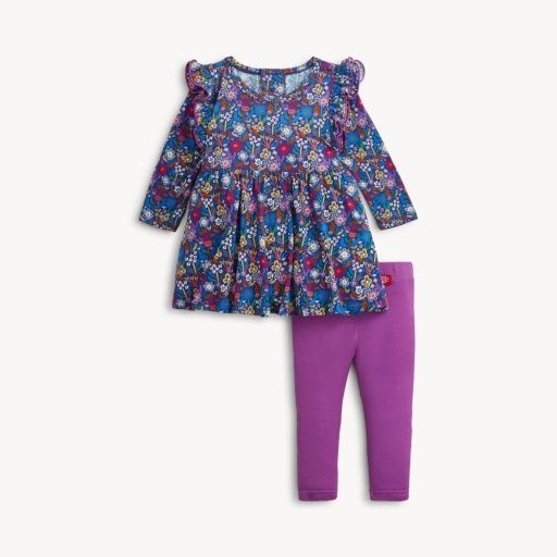 ASTRID MODAL L/S RUFFLE DRESS W/ LEGGING