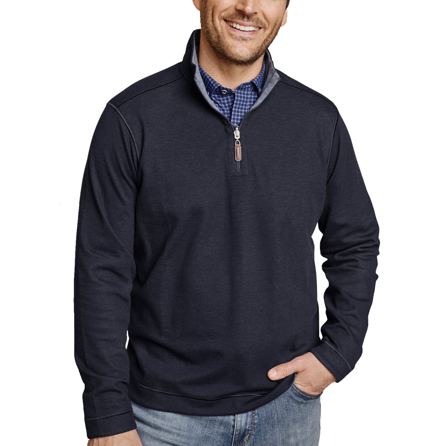 Icon Reversible Quater-Zip, Color: Navy/Storm, Size: S