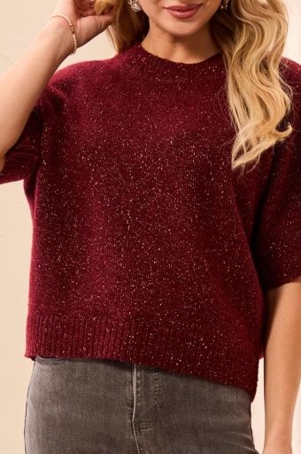Lofty Extended Sleeve Sweater, Colour: H  Cherry Lacquer, Size: XS