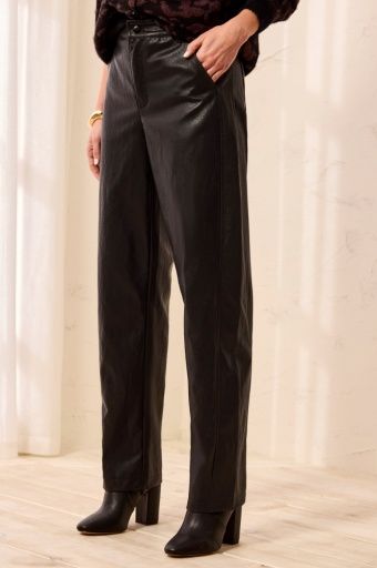Pleather Barrel Pant, Colour: Black, Size: 2