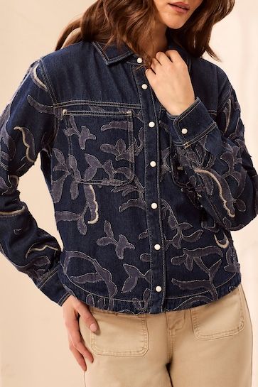 Applique Denim Shacket