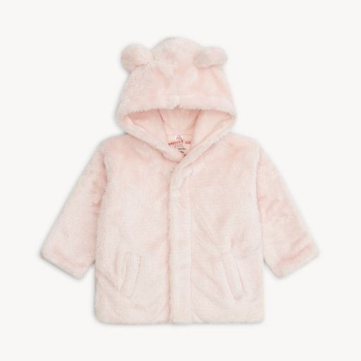 Pink Blossom Minky Magnetic Bear Jacket, Color: Pink Blossom, Size: 0-6M