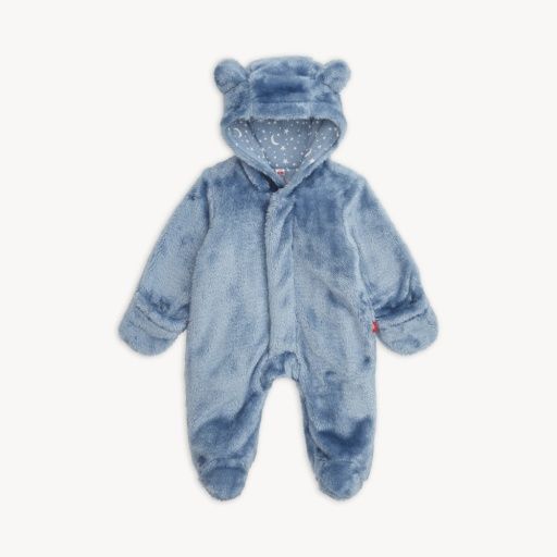 Winter Sky Minky Bear Footie, Color: Winter Sky, Size: 0-3M