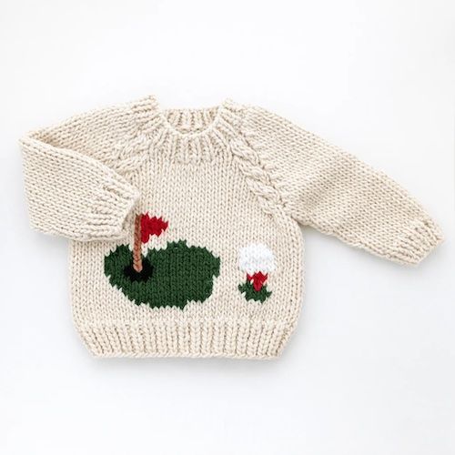 Knit Baby Sweater, Size: 0-6M, Style: Golf