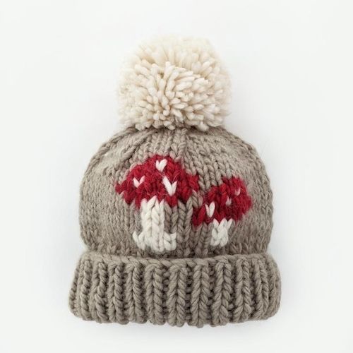 Knit Baby Hat, Size: 6-24M, Style: Mushroom