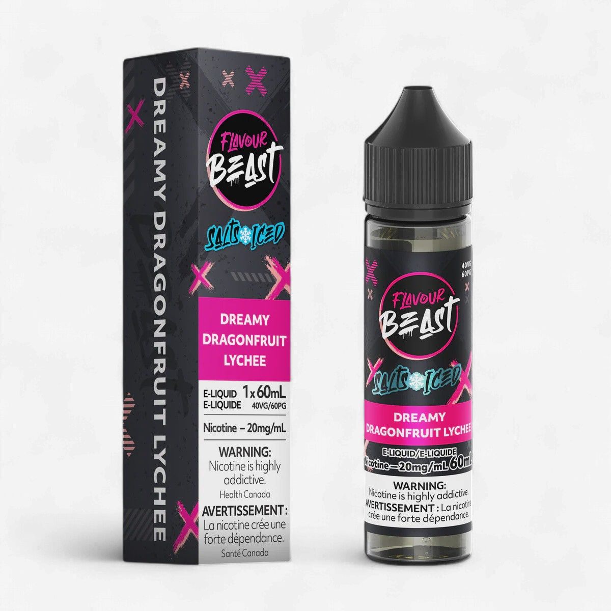 Flavour Beast Salt Nic 60ml [ON], Flavour: Dreamy Dragonfruit Lychee Iced