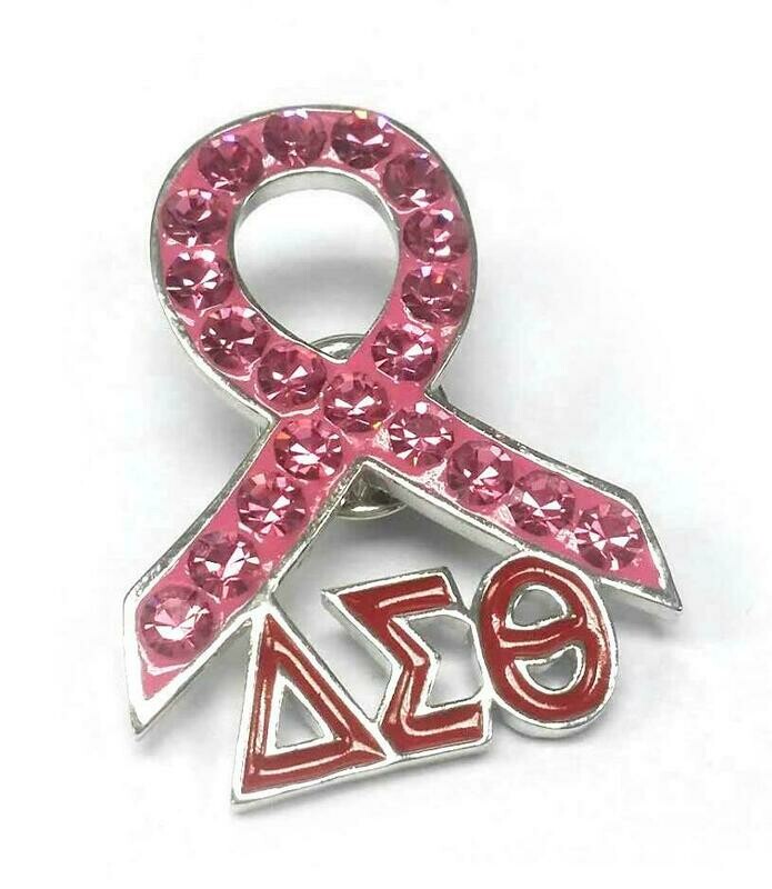 DST Pin Ribbon Crystal Pin Cancer Awareness