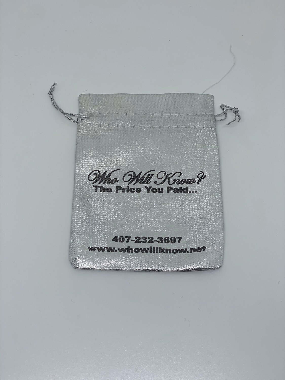 Silver Drawstring bag