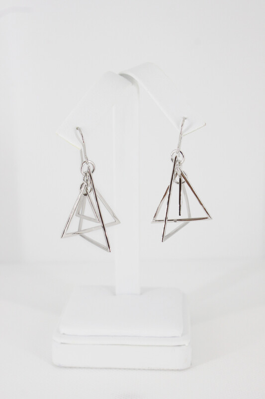Trillion Dangle Pyramid Earrings