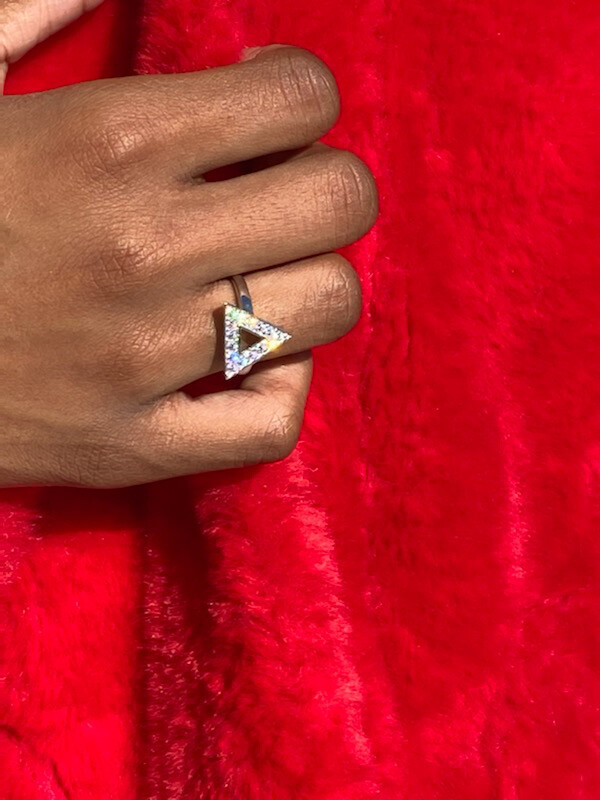 Sterling Silver New Pyramid Ring Large Stones