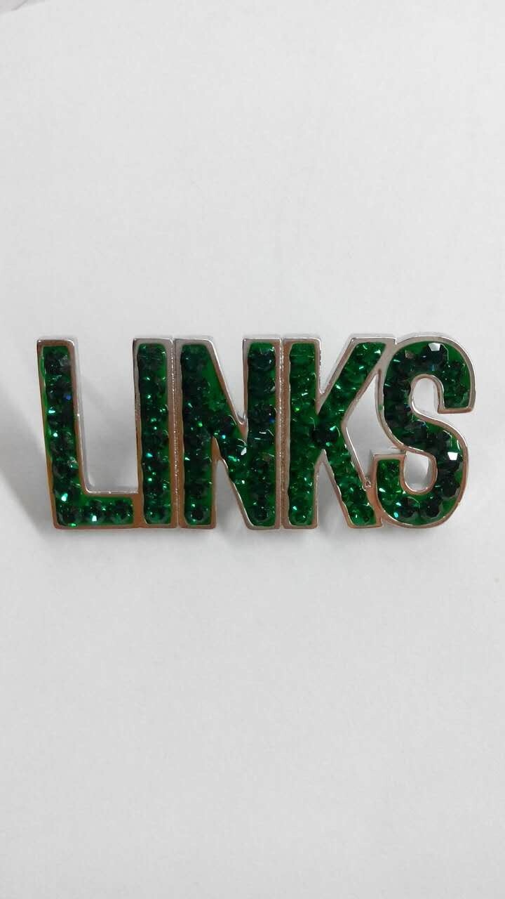 Links Green Crystal Pin