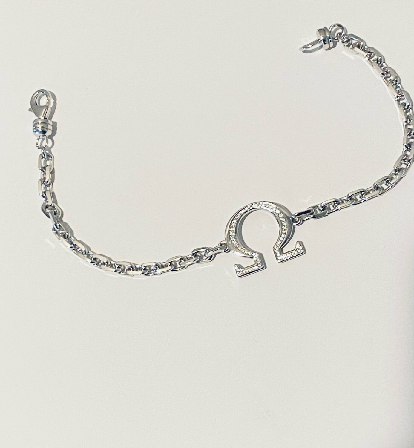 Omega Link Bracelet CZ stones