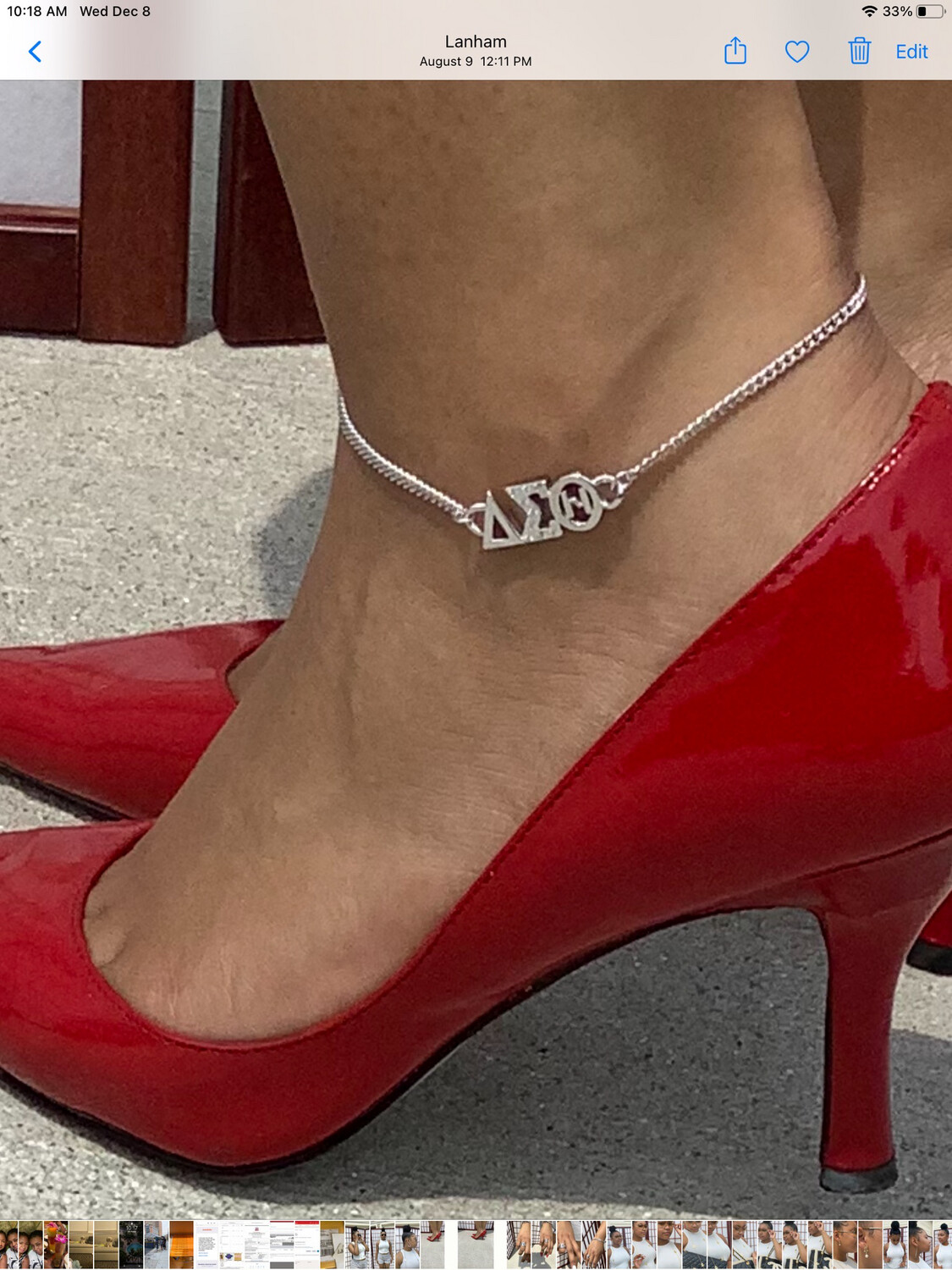 The 9 Jewel Delta Sigma Theta Anklet